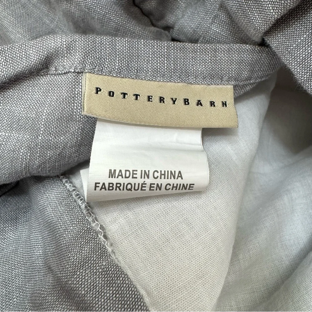 Pottery Barn Quilted Linen Cotton Silk Euro Pillow Sham
